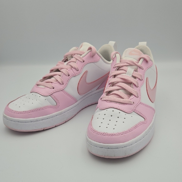 Nike Other - Nike Girls Court Borough Low Top Recraft, Pink And‎ White Sneakers, Size 6.5Y
